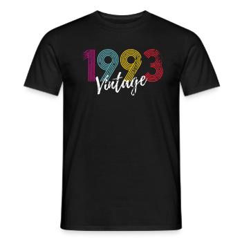 30 ans né en 1993 rétro 30e anniversaire - T-shirt homme - noir - Devant - AI Model Male 178 light (178cm)