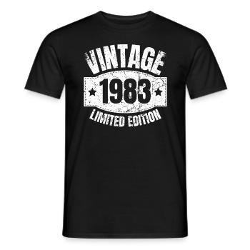 40 ans né en 1983 rétro 40e anniversaire - T-shirt homme - noir - Devant - AI Model Male 178 light (178cm)