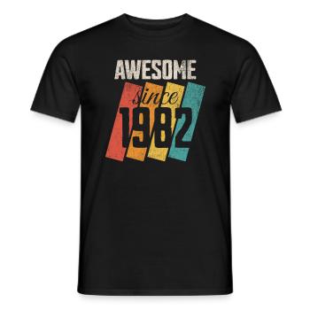Awesome since 1982 40. Geburtstag - Männer T-Shirt - Schwarz - Vorne - AI Model Male 178 light (178cm)