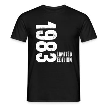 40 ans né en 1983 rétro 40e anniversaire - T-shirt homme - noir - Devant - AI Model Male 178 light (178cm)