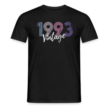 30 ans né en 1993 rétro 30e anniversaire - T-shirt homme - noir - Devant - AI Model Male 178 light (178cm)