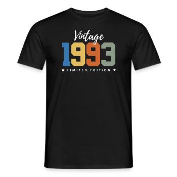 30 ans né en 1993 rétro 30e anniversaire - T-shirt homme - noir - Devant - AI Model Male 178 light (178cm)