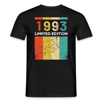 30 ans né en 1993 rétro 30e anniversaire - T-shirt homme - noir - Devant - AI Model Male 178 light (178cm)