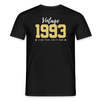 30 ans né en 1993 rétro 30e anniversaire - T-shirt homme - noir - Devant - AI Model Male 178 light (178cm)
