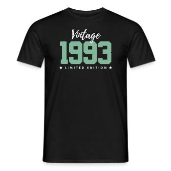 30 ans né en 1993 rétro 30e anniversaire - T-shirt homme - noir - Devant - AI Model Male 178 light (178cm)