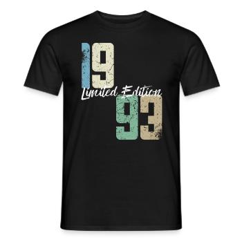 30 ans né en 1993 rétro 30e anniversaire - T-shirt homme - noir - Devant - AI Model Male 178 light (178cm)
