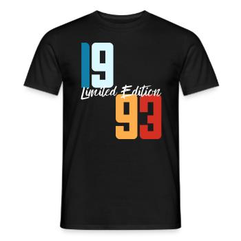 30 ans né en 1993 rétro 30e anniversaire - T-shirt homme - noir - Devant - AI Model Male 178 light (178cm)