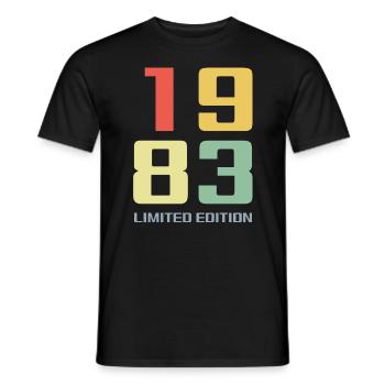 40 ans né en 1983 rétro 40e anniversaire - T-shirt homme - noir - Devant - AI Model Male 178 light (178cm)