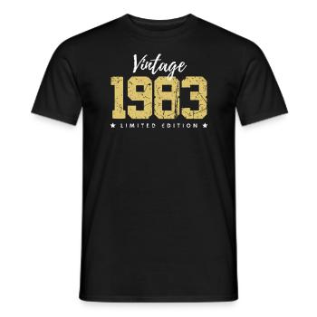 40 ans né en 1983 rétro 40e anniversaire - T-shirt homme - noir - Devant - AI Model Male 178 light (178cm)