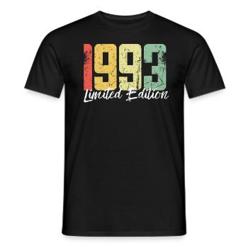 30 ans né en 1993 rétro 30e anniversaire - T-shirt homme - noir - Devant - AI Model Male 178 light (178cm)
