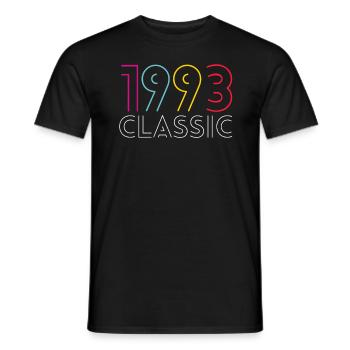 30 ans né en 1993 rétro 30e anniversaire - T-shirt homme - noir - Devant - AI Model Male 178 light (178cm)