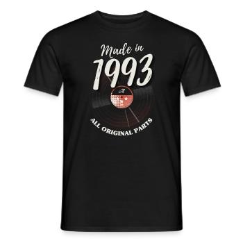 30 ans né en 1993 rétro 30e anniversaire - T-shirt homme - noir - Devant - AI Model Male 178 light (178cm)