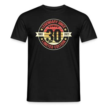 30 ans né en 1993 rétro 30e anniversaire - T-shirt homme - noir - Devant - AI Model Male 178 light (178cm)