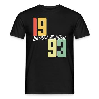 30 ans né en 1993 rétro 30e anniversaire - T-shirt homme - noir - Devant - AI Model Male 178 light (178cm)