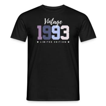 30 ans né en 1993 rétro 30e anniversaire - T-shirt homme - noir - Devant - AI Model Male 178 light (178cm)