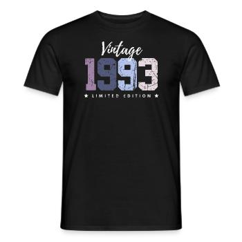 30 ans né en 1993 rétro 30e anniversaire - T-shirt homme - noir - Devant - AI Model Male 178 light (178cm)