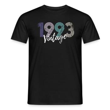 30 ans né en 1993 rétro 30e anniversaire - T-shirt homme - noir - Devant - AI Model Male 178 light (178cm)