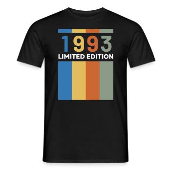 30 ans né en 1993 rétro 30e anniversaire - T-shirt homme - noir - Devant - AI Model Male 178 light (178cm)
