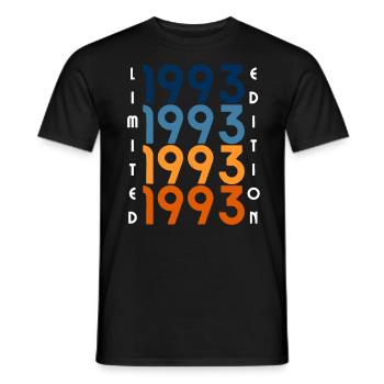 30 ans né en 1993 rétro 30e anniversaire - T-shirt homme - noir - Devant - AI Model Male 178 light (178cm)