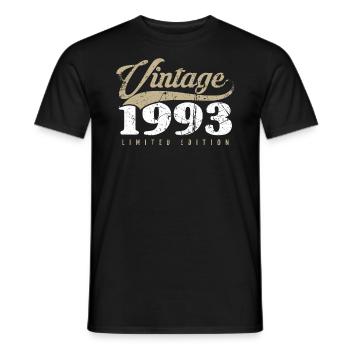 30 ans né en 1993 rétro 30e anniversaire - T-shirt homme - noir - Devant - AI Model Male 178 light (178cm)