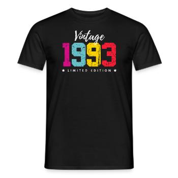 30 ans né en 1993 rétro 30e anniversaire - T-shirt homme - noir - Devant - AI Model Male 178 light (178cm)