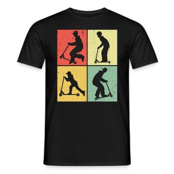 Scooter Stunt Scooter for Kids Retro - Men's T-Shirt - black - Front - AI Model Male 178 light (178cm)