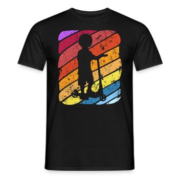 Scooter Stunt Scooter for Kids Retro - Men's T-Shirt - black - Front - AI Model Male 178 light (178cm)