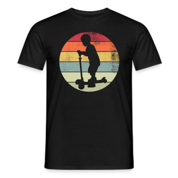 Scooter Stunt Scooter for Kids Retro - Men's T-Shirt - black - Front - AI Model Male 178 light (178cm)