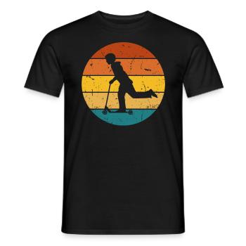 Scooter Stunt Scooter for Kids Retro - Men's T-Shirt - black - Front - AI Model Male 178 light (178cm)