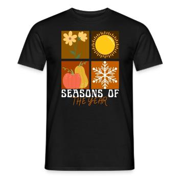 Jahreszeiten Des Jahres Seasons Of The Year - Männer T-Shirt - Schwarz - Vorne - AI Model Male 178 light (178cm)