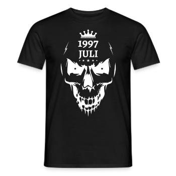 July 1997 Skull - Men's T-Shirt - black - Front - AI Model Male 178 light (178cm)