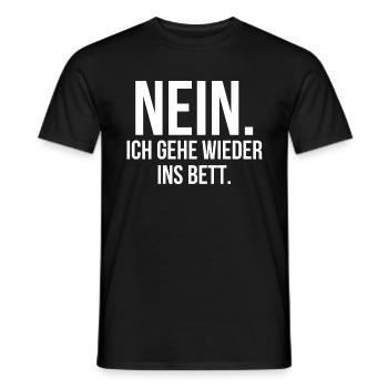 Nein ich gehe wieder ins Bett - Männer T-Shirt - Schwarz - Vorne - AI Model Male 178 light (178cm)