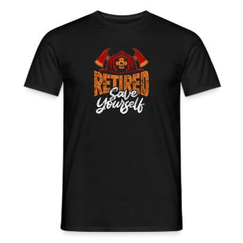 Ruhestand Feuerwehr - Männer T-Shirt - Schwarz - Vorne - AI Model Male 178 light (178cm)