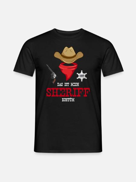 Karneval Kostüm Sheriff - Männer T-Shirt - Schwarz