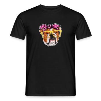 English Bulldog English Bulldog Dog Gift - Men's T-Shirt - black - Front - AI Model Male 178 light (178cm)