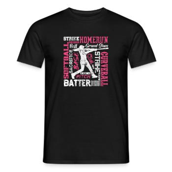 Softball - Männer T-Shirt - Schwarz - Vorne - AI Model Male 178 light (178cm)