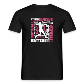 Softball Player Baseball Sports Pitcher Gift - Men's T-Shirt - black - Front - AI Model Male 178 light (178cm)