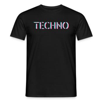 Techno Rave Festival Electro Musik Raver - Männer T-Shirt - Schwarz - Vorne - AI Model Male 178 light (178cm)