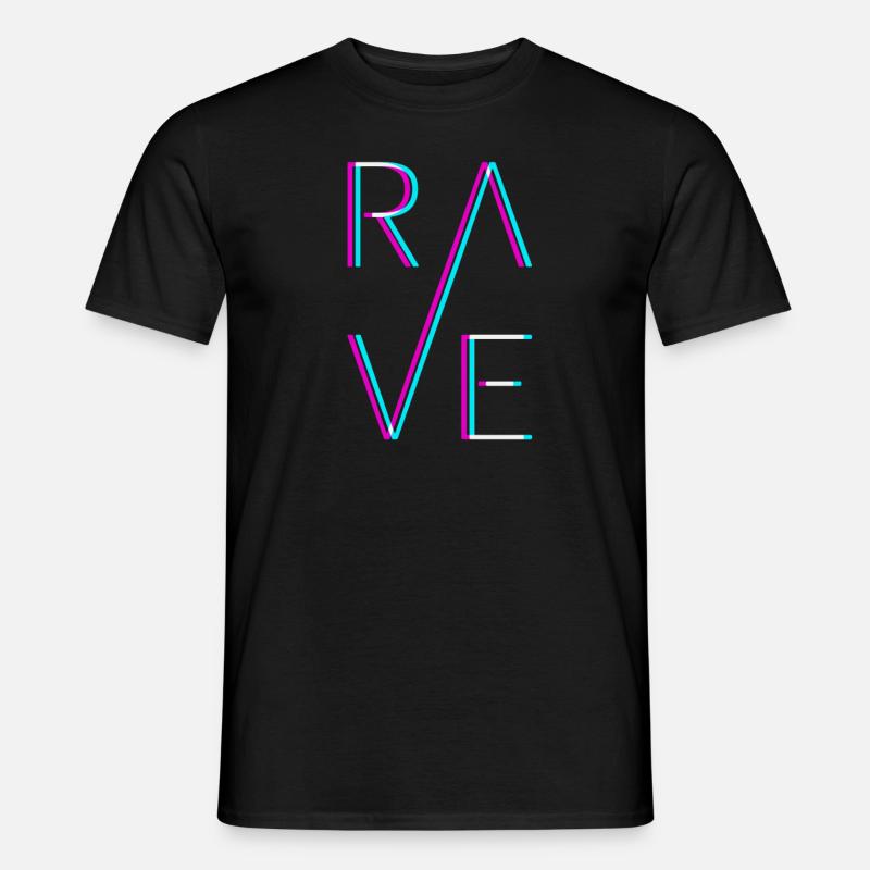 Techno Rave Festival Electro Musik Raver - Männer T-Shirt - Schwarz
