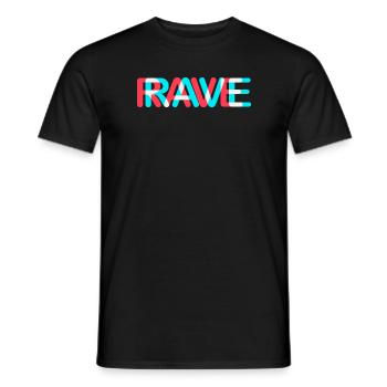 Techno Rave Festival Electro Musik Raver - Männer T-Shirt - Schwarz - Vorne - AI Model Male 178 light (178cm)