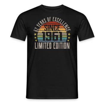 Limited Edition 1961 62nd Birthday Gift - Men's T-Shirt - black - Front - AI Model Male 178 light (178cm)