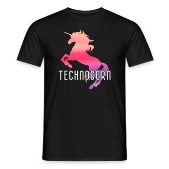 Technocorn Techno Rave Festival Electro Raver - Männer T-Shirt - Schwarz - Vorne - AI Model Male 178 light (178cm)