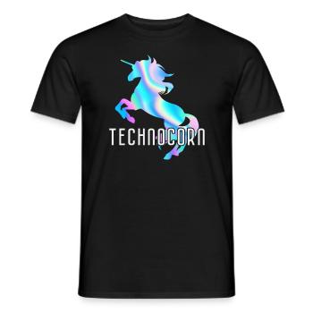 Technocorn Techno Rave Festival Electro Raver - Männer T-Shirt - Schwarz - Vorne - AI Model Male 178 light (178cm)
