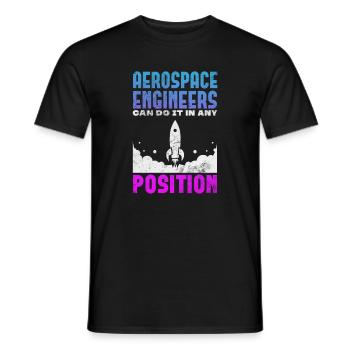 Space Engineer Aeronautical Engineer Gift - Men's T-Shirt - black - Front - AI Model Male 178 light (178cm)