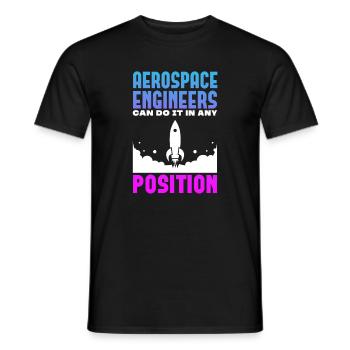 Space Engineer Aeronautical Engineer - Men's T-Shirt - black - Front - AI Model Male 178 light (178cm)