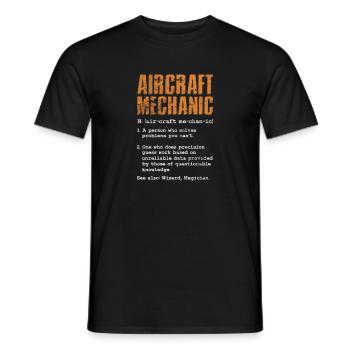 Mécanicien d’avion Aviation Cadeau d’avion - T-shirt homme - noir - Devant - AI Model Male 178 light (178cm)