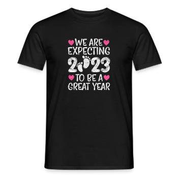Schwangerschaft - Männer T-Shirt - Schwarz - Vorne - AI Model Male 178 light (178cm)