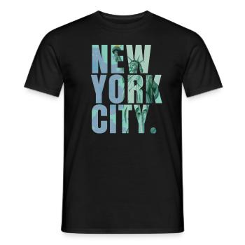 Souvenir de la Statue de la Liberté des États-Unis à New York - T-shirt homme - noir - Devant - AI Model Male 178 light (178cm)