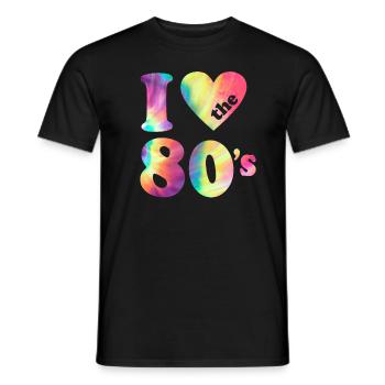 J’adore le carnaval rétro des années 80 Fête à thème des années 80 - T-shirt homme - noir - Devant - AI Model Male 178 light (178cm)