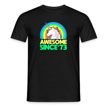 1973 - Men's T-Shirt - black - Front - AI Model Male 178 light (178cm)